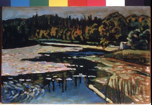 Ein Fluss im Herbst von Wassily Kandinsky