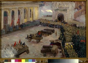 Die russische Revolution von Februar 1917 in Moskau. Gemälde von Vasili Nikitich Meshkov (Vassili Mechkov) (1868-1946) von Wassily Meshkov