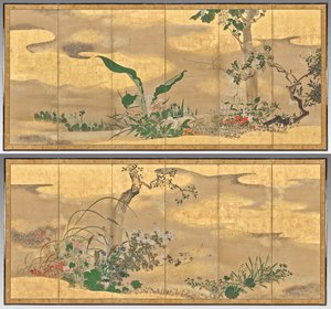 Blumen und Bäume der vier Jahreszeiten