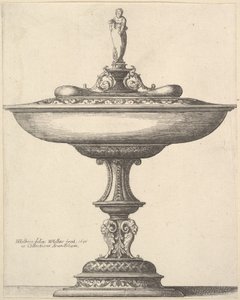 Eine weite Tasse mit ornamentalem Stiel, 1646 von Wenceslaus Hollar