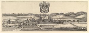Ansbach und Coburg, Ansicht von zwei Ansichten a&b, 1625-77 von Wenceslaus Hollar