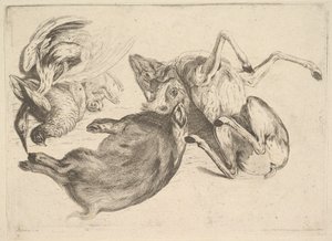 Wildschwein, Hirsch, Reiher und anderes Wild, 1625-77