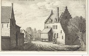 Dorfstraße in Hemsen bei Mechelen von Wenceslaus Hollar