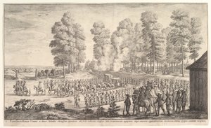 Einzug des Grafen von Thurn und Taxis in Hemissen, ca. 1651 von Wenceslaus Hollar