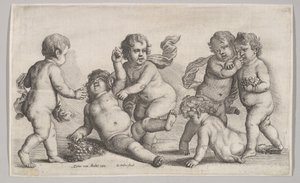 Fünf Jungen und ein Satyr, 1625-77 von Wenceslaus Hollar