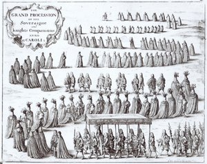 Große Prozession des Souveräns und der Ritter des Hosenbandordens in Windsor, 1672