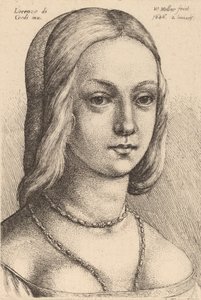 Kopf einer Frau, nach rechts blickend von Wenceslaus Hollar