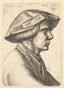 Kopf eines jungen Mannes mit Hut im Profil nach rechts, 1648 von Wenceslaus Hollar