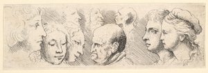 Kopfstudien, 1644-52 von Wenceslaus Hollar