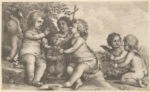 Jesus, Johannes der Täufer und vier Engel, 1625-77