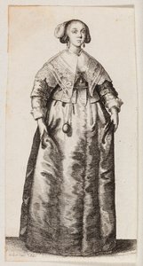 Frau mit einer Duftdose, die an einer Kette hängt von Wenceslaus Hollar
