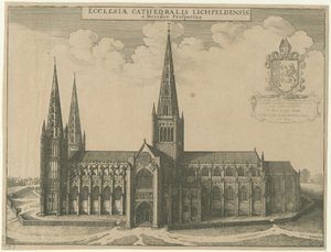 Kathedrale von Lichfield - Südansicht: Radierung von Wenceslaus Hollar