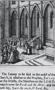 Litanei in einer Kirche, ca. 1655 von Wenceslaus Hollar
