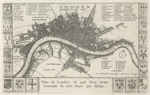London vor dem Brand von 1666 von Wenceslaus Hollar