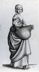 Magd kehrt vom Markt zurück, 1640 von Wenceslaus Hollar