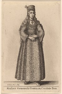 Vornehme griechische Frau in der Stadt Pera von Wenceslaus Hollar