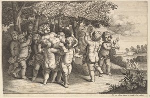 Neun kleine Jungen von Wenceslaus Hollar