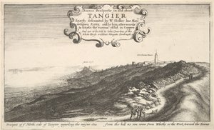 Aussicht auf die Nordseite von Tanger in Richtung des offenen Meeres vom Hügel aus, wie man kommt..., bis 1673 von Wenceslaus Hollar