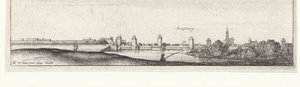 Flusslandschaft mit Blick auf Straßburg von Wenceslaus Hollar