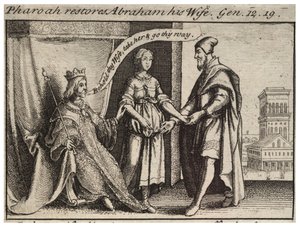 Sarah wird Abraham zurückgegeben. Zustand 2 von Wenceslaus Hollar
