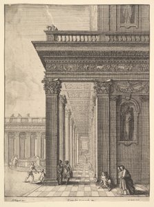 Tempelhof mit Figuren, nach David Teniers dem Älteren, 1625-77