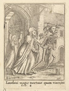 Die Äbtissin, aus dem Totentanz (1651) von Wenceslaus Hollar