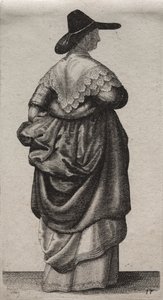 Die Frau mit einem männlichen Hut von Wenceslaus Hollar