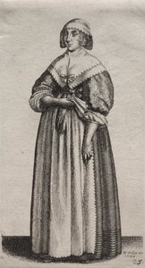 Die Frau mit Handschuhen von Wenceslaus Hollar