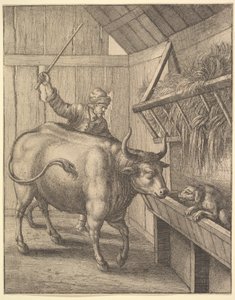 Der Hund im Trog aus der Illustration zu John Ogilbys Æsopics: Or A Second Collection