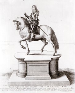 Die Statue von König Karl I. am Charing Cross von Wenceslaus Hollar