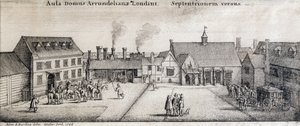 Ansicht von Arundel House, Strand, London, graviert von Adam Bierling, 1646