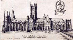 Ansicht der Kathedrale von Canterbury von Süden, ca. 1638-66