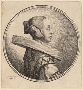 Frau mit Halskrause im Profil von Wenceslaus Hollar