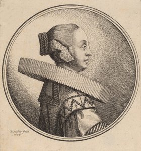 Frau mit Halskrause im Profil, 1643 von Wenceslaus Hollar