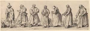 Bettler, Männer und Frauen von Wenceslaus Hollar after Jacques Callot