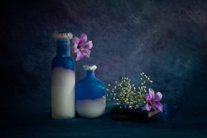 Serenes Blaues Stillleben von Wendy Xu