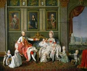 Leopold I., Großherzog der Toskana mit seiner Frau Maria Luisa und ihren Kindern