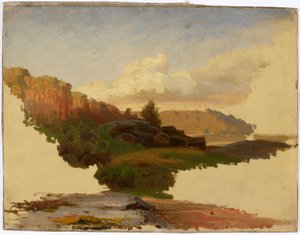 Landschaft von Leppälahti in Kuru; Unvollendet von Werner Holmberg