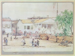 Die britische Fabrik in der Hog Lane, Kanton, 1838
