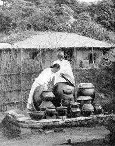 Weißgekleidete Einwohner Koreas, 1936
