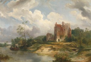 Flusslandschaft mit Ruine