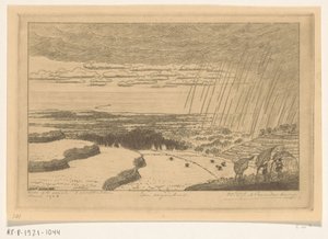 Regenschauer über den Reisfeldern bei Gitgit auf Bali von Wijnand Otto Jan Nieuwenkamp (signed by artist)