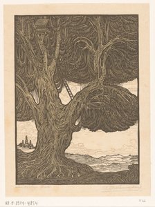 Waringin mit Baumhaus im Süden von Bali von Wijnand Otto Jan Nieuwenkamp (signed by artist)