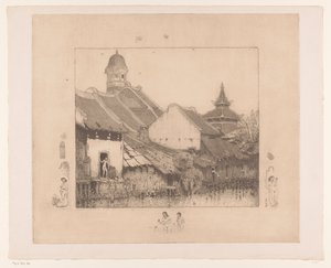 Häuser und Badende in Semarang von Wijnand Otto Jan Nieuwenkamp