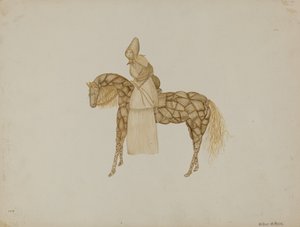 Maisstrohpuppe auf Pferd, 1935-1942 von Wilbur M Rice