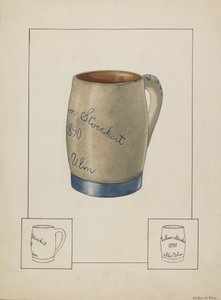 Steingut-Bierkrug