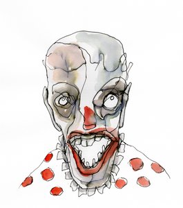 Gruseliges Clown-Grinsen