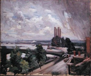 Battersea Bridge von Cheyne Walk, Chelsea von Wilfred Gabriel de Glehn