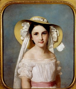 Porträt von Miss Emily Leo. Porträt eines jungen Mädchens. Gemälde von Wilhelm Lehmann (1819-1905) von Wilhelm Auguste Rudolf Lehmann