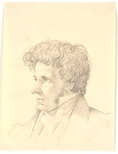 Mandsporträt. Profil nach links von Wilhelm Bendz